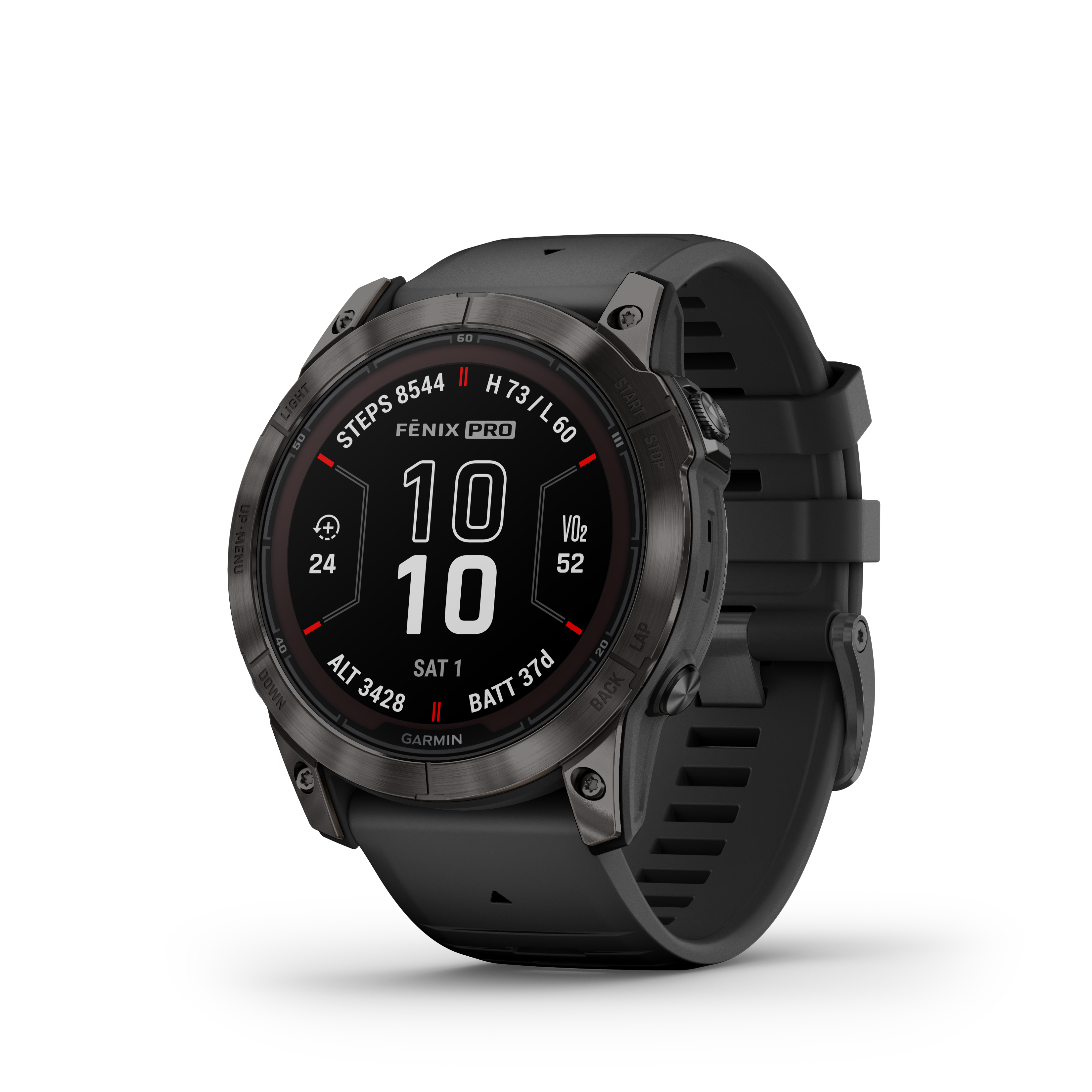 Product Image for Garmin fēnix® 7X Pro – Sapphire Solar Edition Kolgrå titan med diamantliknande kol och svart armband