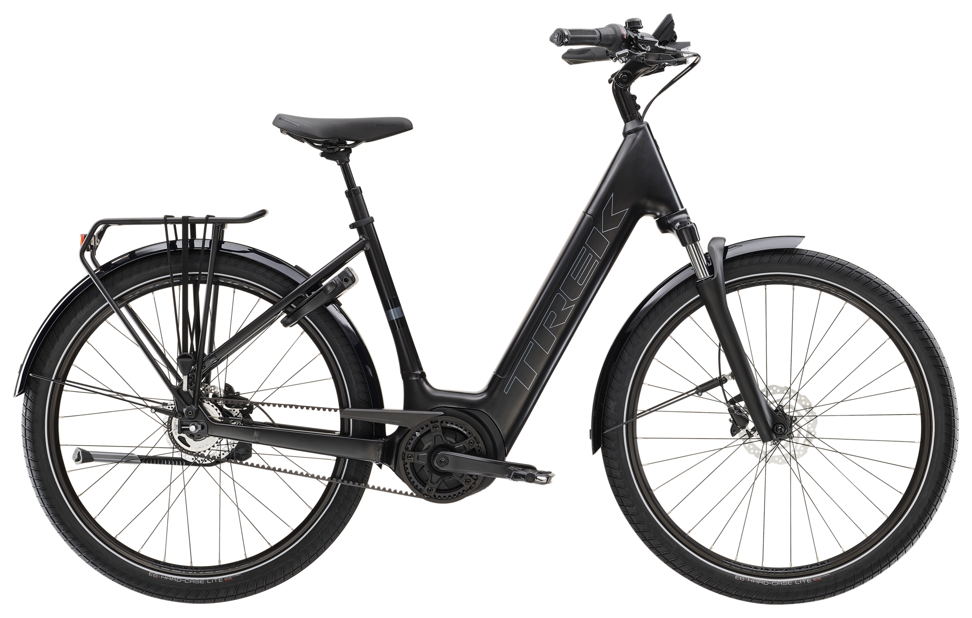 Product Image for Trek District+ 4 Lowstep 400Wh - Elcykel - 5-växlad, Trek Black Satin, Ramstorlek: S