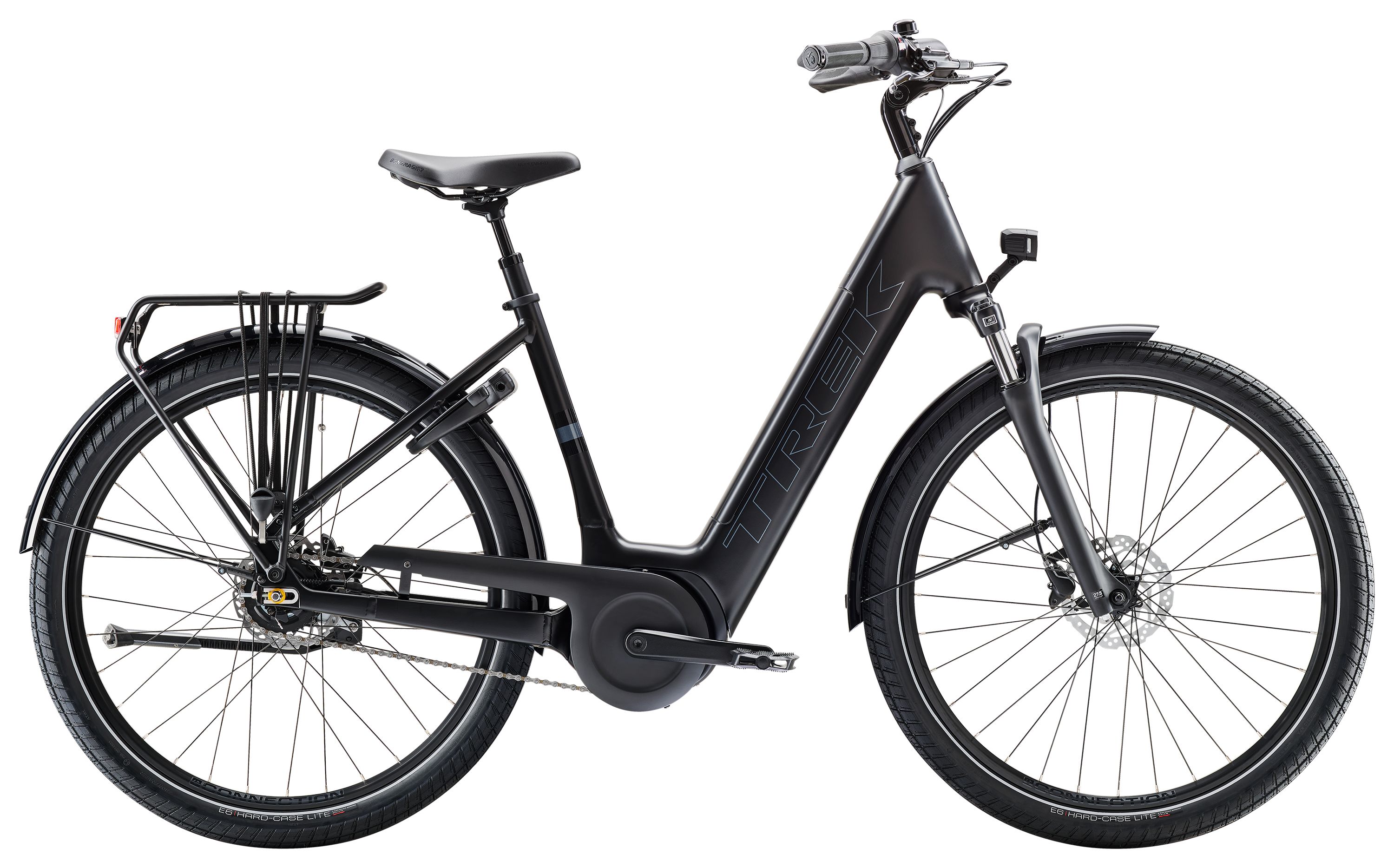 Product Image for Trek District+ 4 Coaster Lowstep 800Wh - Elcykel - 5-växlad, Trek Black Satin, Ramstorlek: M