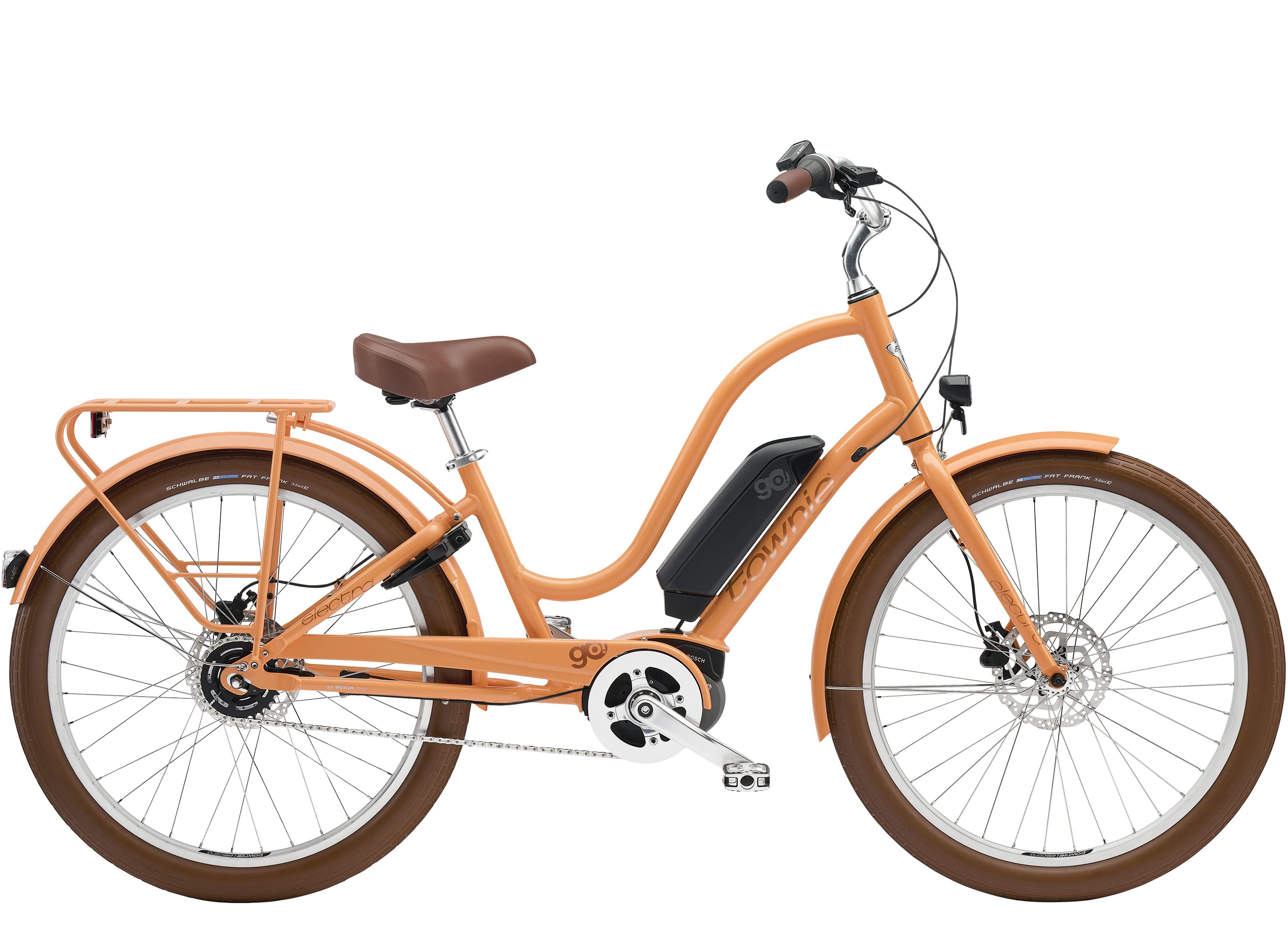 Product Image for Electra Townie Go! 5i EQ Step-Thru - Elcykel - 5-växlad, Apricot, Ramstorlek: 26