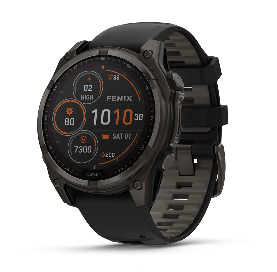 Product Image for Garmin fēnix® 8–47 mm Solar Sapphire Grå DLC-titan med svartstengrått silikonarmband