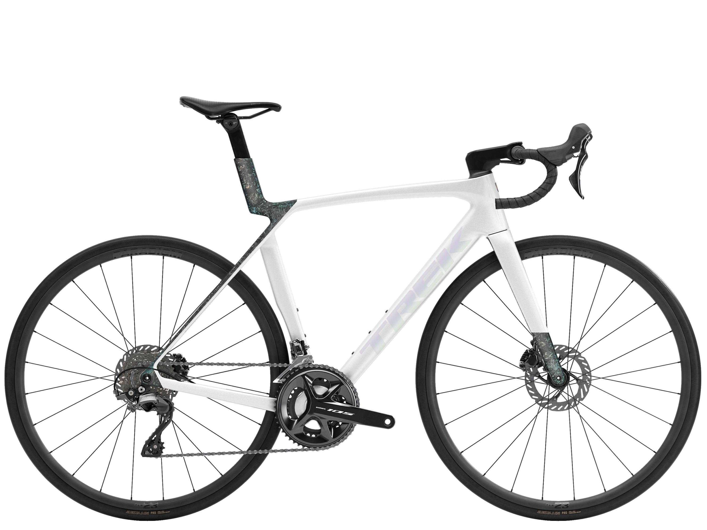 Product Image for Trek Madone SL 5 Gen 8 - 24-växlad, Gloss Crystal White/Matte Deep Smoke, Ramstorlek: XL