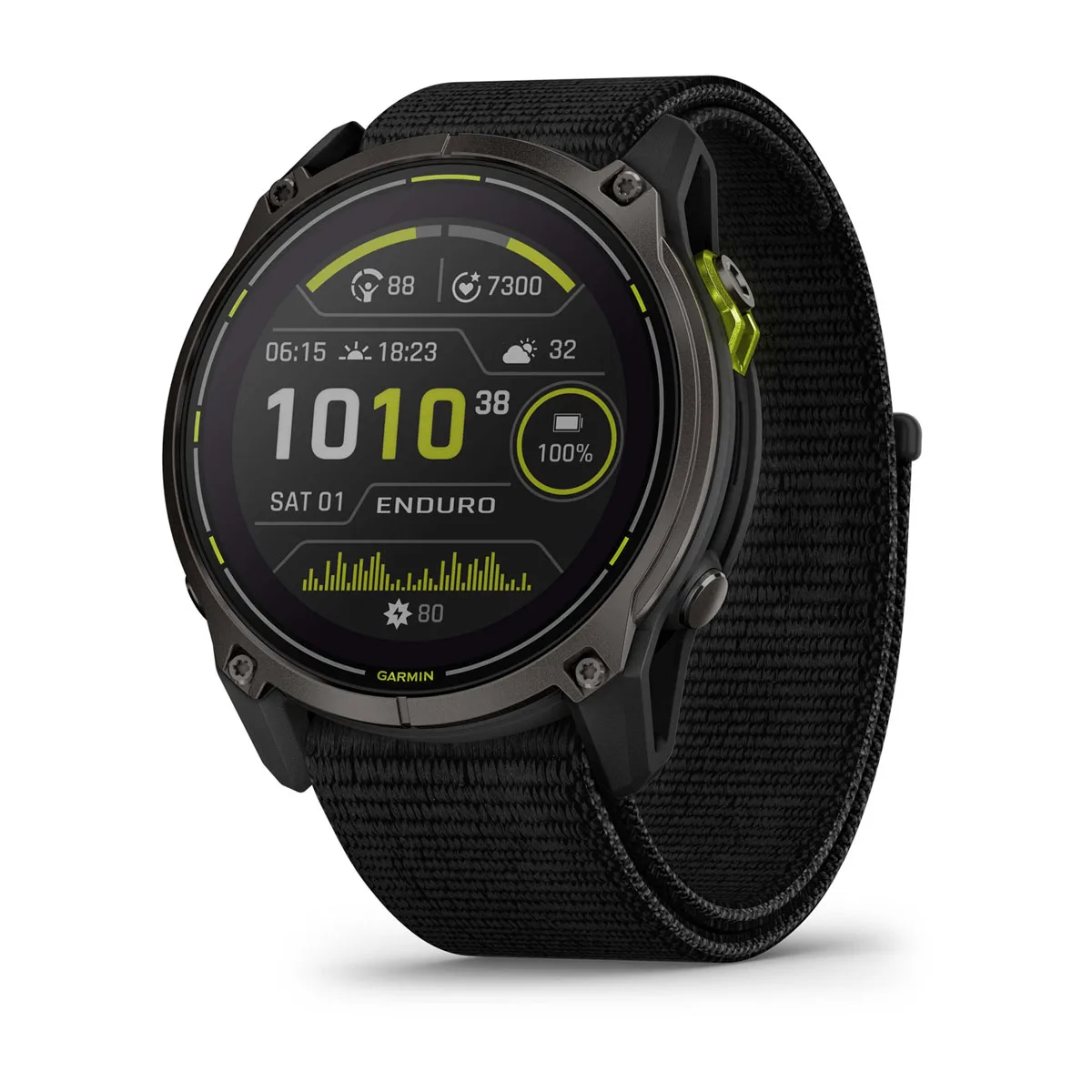 Product Image for Garmin Enduro™ 3 Kolgrå titan med diamantliknande kol och svart UltraFit-nylonarmband