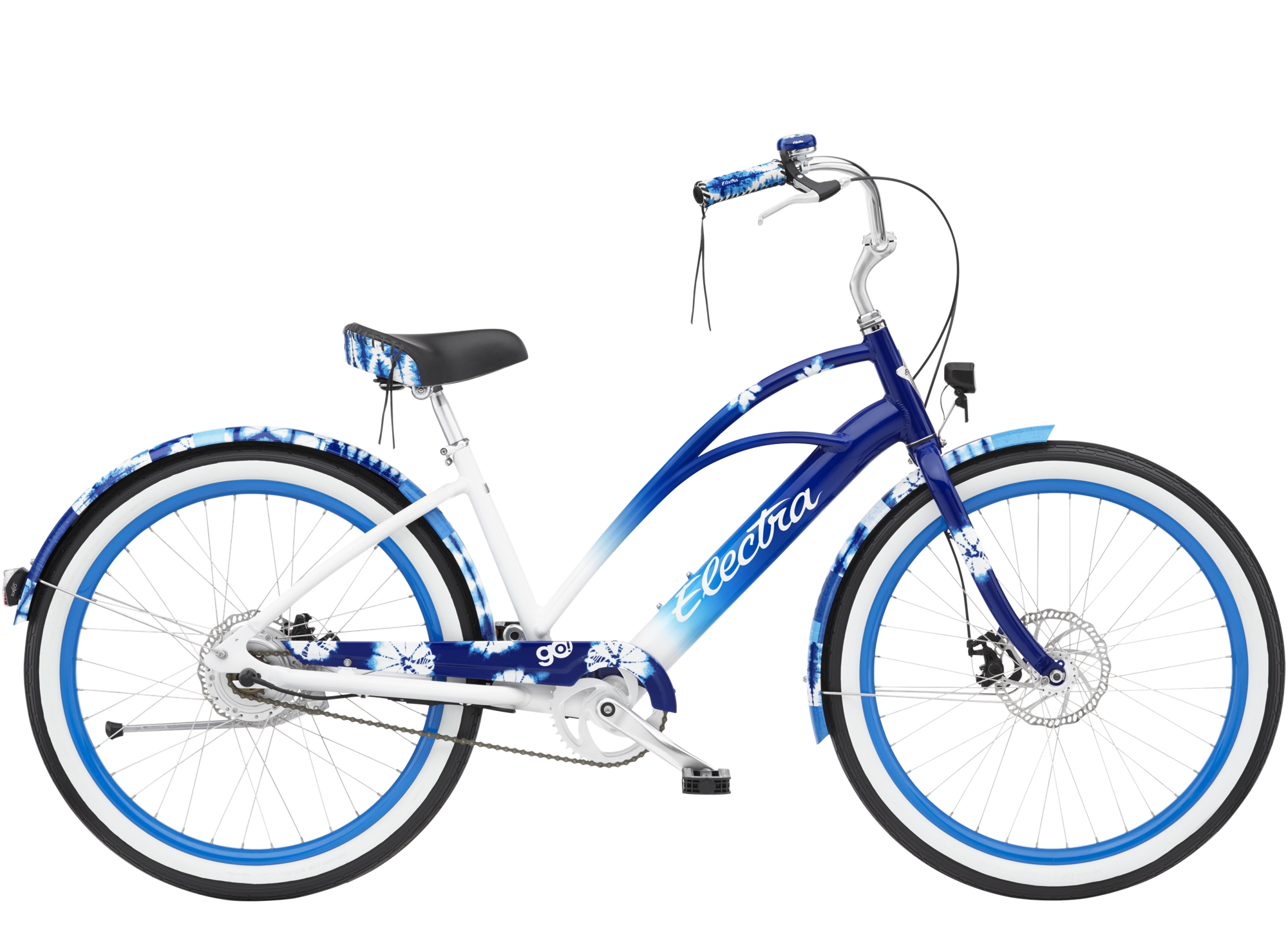 Product Image for Electra Shibori Cruiser Go! - Elcykel - 1-växlad, Indigo Fade, Ramstorlek: M